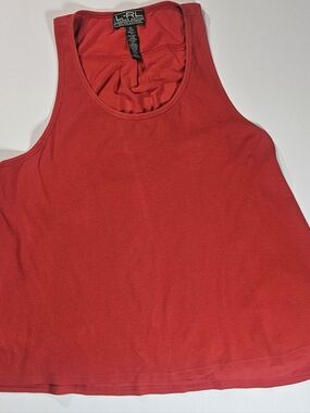 Lauren Ralph Lauren Active Tank Top Womens Size XL Red Ribbed Athleisure Top